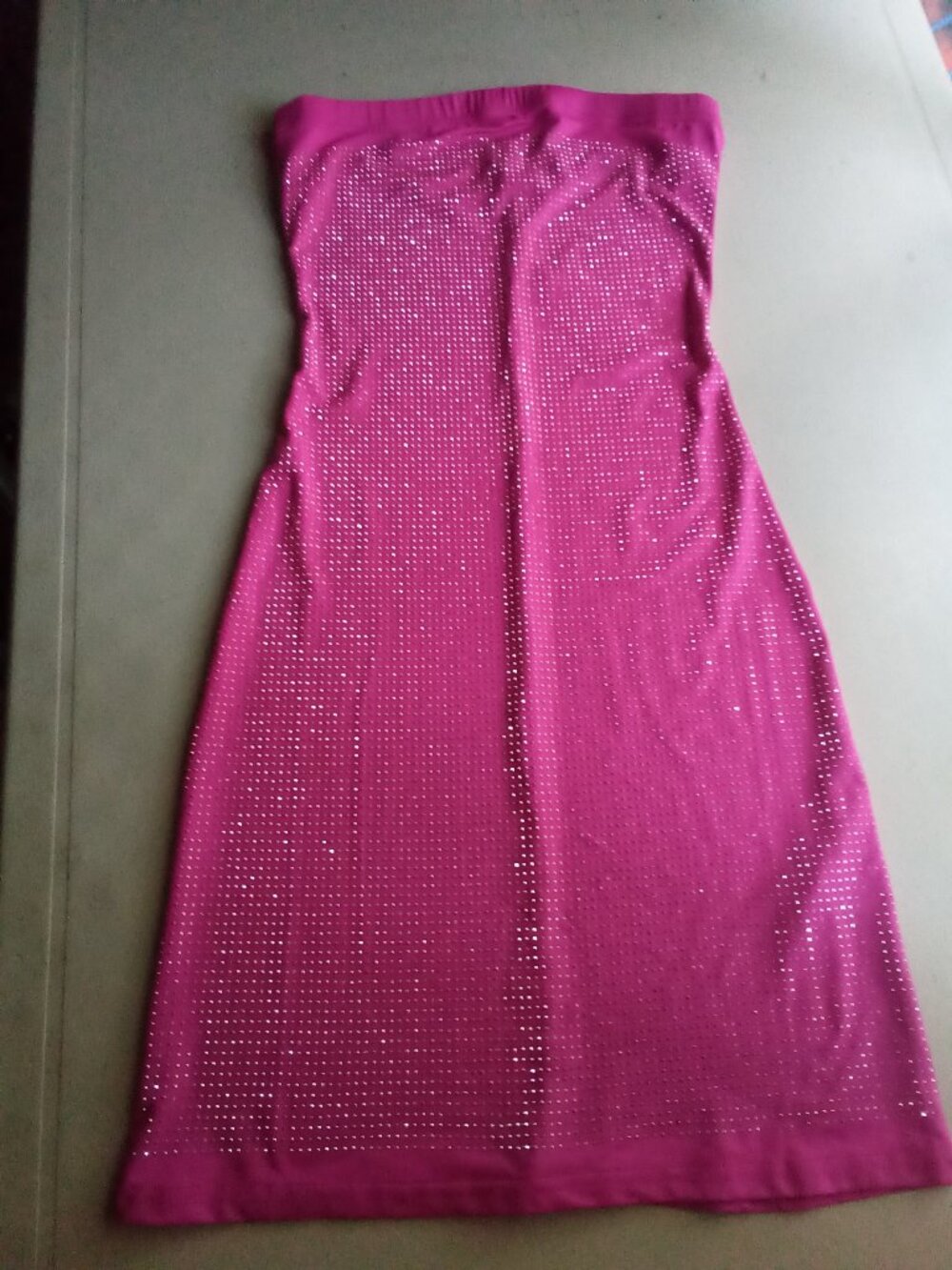 Sparkling strapless stretch dress new